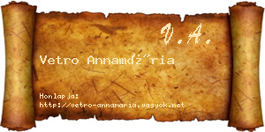 Vetro Annamária névjegykártya
